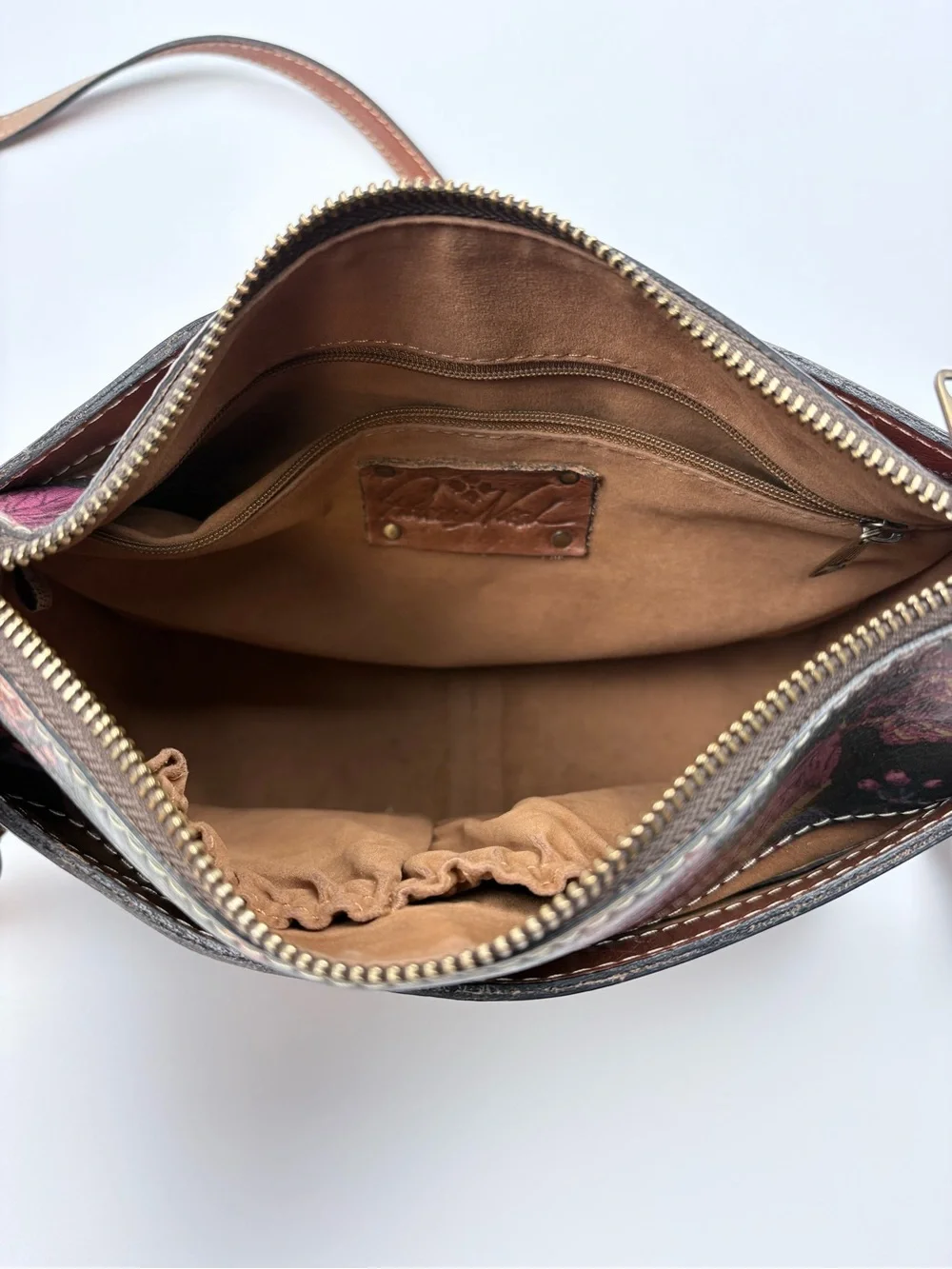 Patricia Nash Floral Leather Crossbody Shoulder Bag Purse